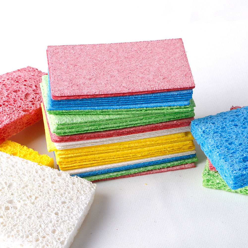Compressed Black Cellulose Sponge